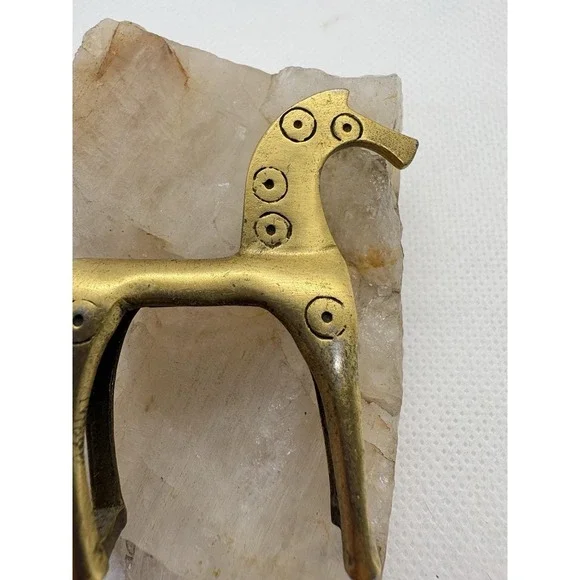 Vintage Gold Tone Horse Brooch Sculptural Mid Century Modern Style Animal Figure - Picture 2 of 8